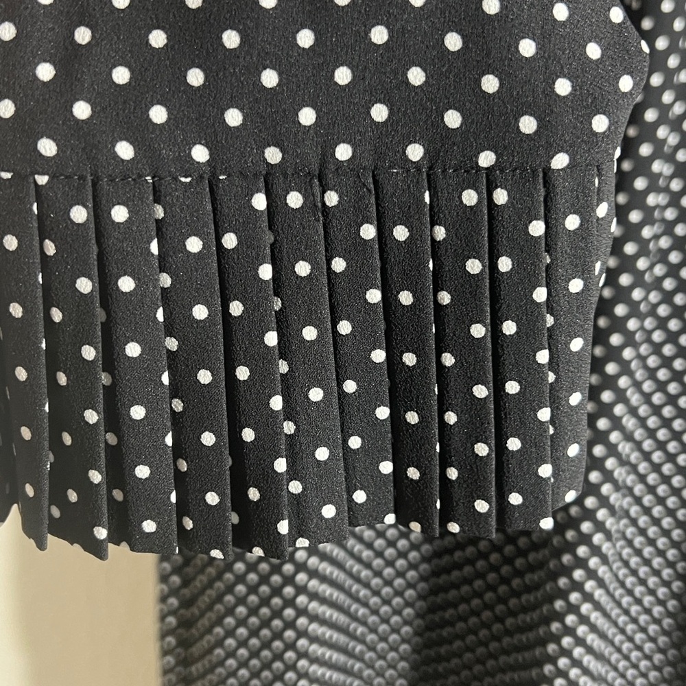 Kate spade New York Black & White PolkaDot midi dress dainty flowy Sz 10 - Picture 9 of 13